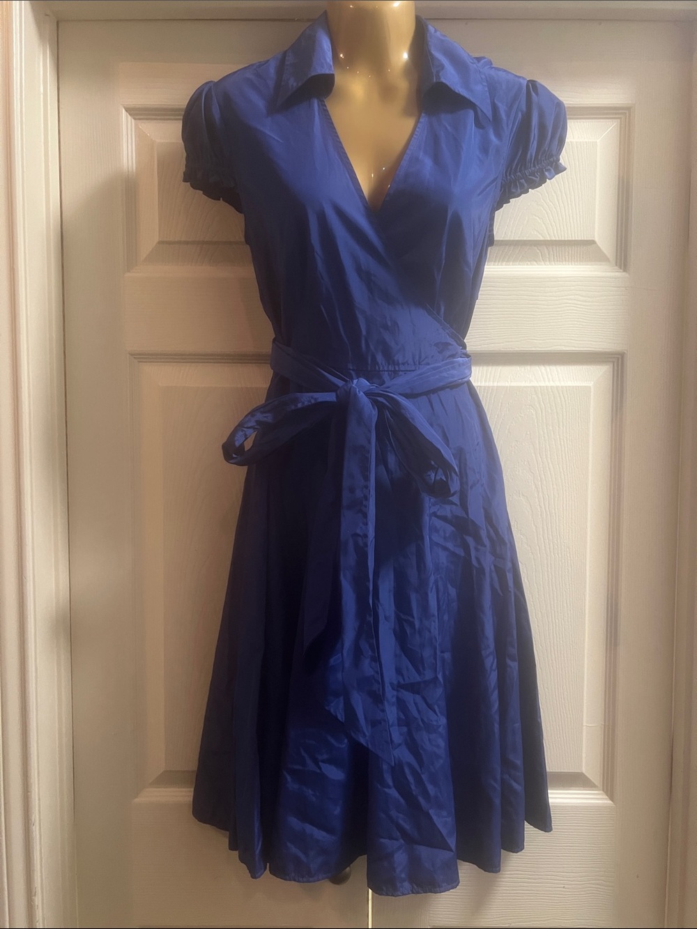 Moda International Royal Blue Wrap Midi Dress (Bin 6-023)